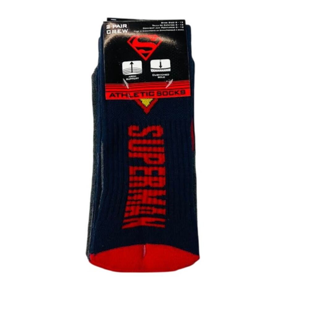 NEW! DC Comics Superman Socks‎ Men's 4-Pack Size-6-12